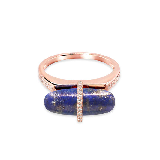 DIAMANTA LAPIS LAZULI GOLD RING WITH DIAMONDS