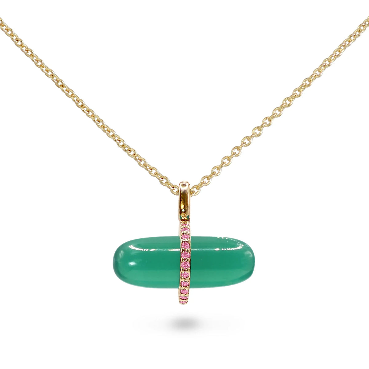 GEMMA GREEN AGATE NECKLACE