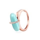 DIAMANTA AMAZONITE GOLD RING WITH DIAMONDS