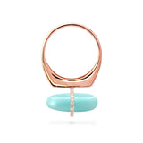 DIAMANTA AMAZONITE GOLD RING WITH DIAMONDS