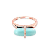 DIAMANTA AMAZONITE GOLD RING WITH DIAMONDS