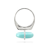 DIAMANTA AMAZONITE GOLD RING WITH DIAMONDS