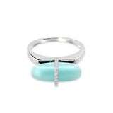 DIAMANTA AMAZONITE GOLD RING WITH DIAMONDS
