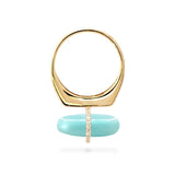 DIAMANTA AMAZONITE GOLD RING WITH DIAMONDS