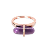 DIAMANTA AMETHTST GOLD RING WITH DISMONDS