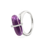 DIAMANTA AMETHTST GOLD RING WITH DISMONDS