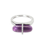 DIAMANTA AMETHTST GOLD RING WITH DISMONDS