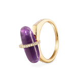 DIAMANTA AMETHTST GOLD RING WITH DISMONDS