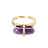 DIAMANTA AMETHTST GOLD RING WITH DISMONDS