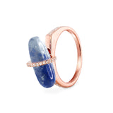 DIAMANTA BLUE AVENTURINE GOLD RING WITH DIAMONDS