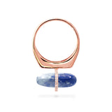 DIAMANTA BLUE AVENTURINE GOLD RING WITH DIAMONDS