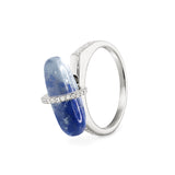 DIAMANTA BLUE AVENTURINE GOLD RING WITH DIAMONDS