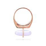 DIAMANTA BLUE LACE AGATE GOLD RING WITH DIAMONDS