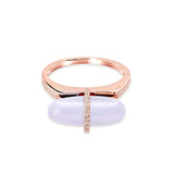 DIAMANTA BLUE LACE AGATE GOLD RING WITH DIAMONDS