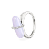 DIAMANTA BLUE LACE AGATE GOLD RING WITH DIAMONDS