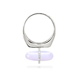 DIAMANTA BLUE LACE AGATE GOLD RING WITH DIAMONDS