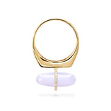 DIAMANTA BLUE LACE AGATE GOLD RING WITH DIAMONDS