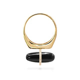 DIAMANTA BLACK ONYX GOLD RING WITH DIAMONDS