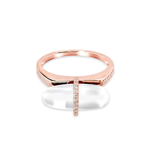 DIAMANTA CRYSTAL QUARTZ GOLD RING WITH DIAMONDS