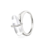 DIAMANTA CRYSTAL QUARTZ GOLD RING WITH DIAMONDS