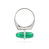 DIAMANTA GREEN AGATE GOLD RING WITH DIAMONDS