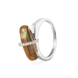 DIAMANTA LABRADORITE GOLD RING WITH DIAMONDS