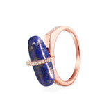 DIAMANTA LAPIS LAZULI GOLD RING WITH DIAMONDS