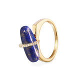 DIAMANTA LAPIS LAZULI GOLD RING WITH DIAMONDS