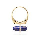 DIAMANTA LAPIS LAZULI GOLD RING WITH DIAMONDS