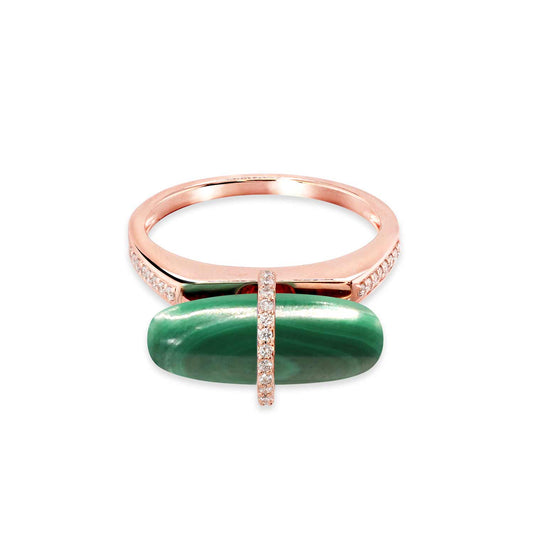 DIAMANTA MALACHITE GOLD RING WITH DIAMONDS