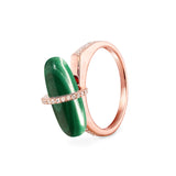 DIAMANTA MALACHITE GOLD RING WITH DIAMONDS