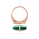 DIAMANTA MALACHITE GOLD RING WITH DIAMONDS