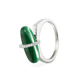 DIAMANTA MALACHITE GOLD RING WITH DIAMONDS