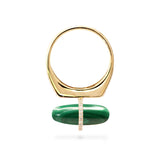 DIAMANTA MALACHITE GOLD RING WITH DIAMONDS