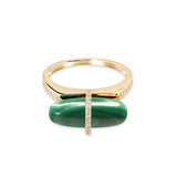DIAMANTA MALACHITE GOLD RING WITH DIAMONDS