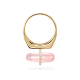 DIAMANTA ROSE QUARTZ GOLD RING WITH DIAMONDS