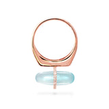 DIAMANTA SKY AGATE GOLD RING WITH DIAMONDS
