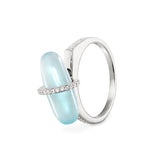 DIAMANTA SKY AGATE GOLD RING WITH DIAMONDS