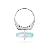 DIAMANTA SKY AGATE GOLD RING WITH DIAMONDS