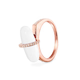 DIAMANTA SNOW QUARTZ GOLD RING WITH DIAMONDS