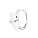 DIAMANTA SNOW QUARTZ GOLD RING WITH DIAMONDS