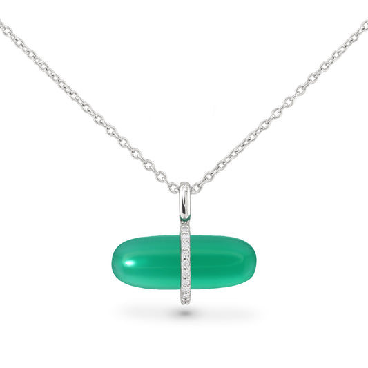 DIAMANTA GREEN AGATE NECKLACE