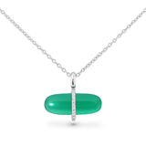 DIAMANTA GREEN AGATE NECKLACE