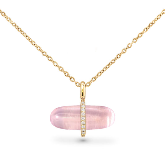 DIAMANTA ROSE QUARTZ NECKLACE