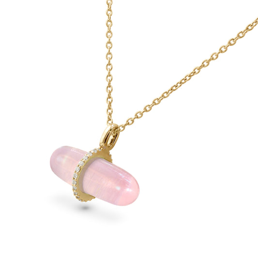 DIAMANTA ROSE QUARTZ NECKLACE