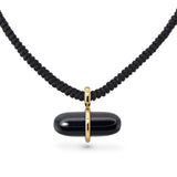 AURUM BLACK ONYX MACRAMÉ NECKLACE