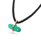 AURUM GREEN AGATE MACRAMÉ NECKLACE