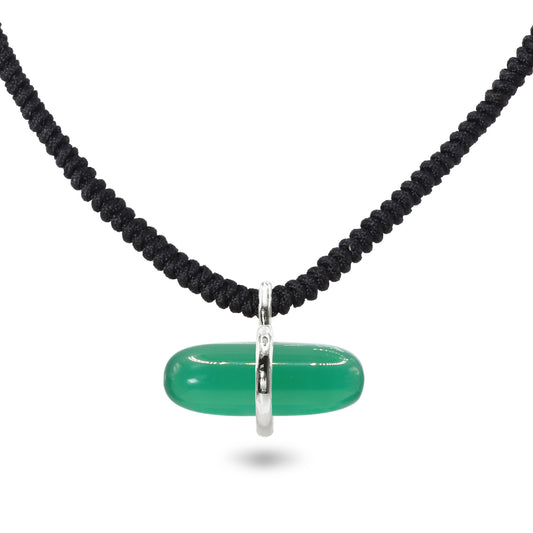 AURUM GREEN AGATE MACRAMÉ NECKLACE