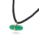 AURUM GREEN AGATE MACRAMÉ NECKLACE