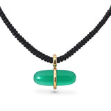 AURUM GREEN AGATE MACRAMÉ NECKLACE